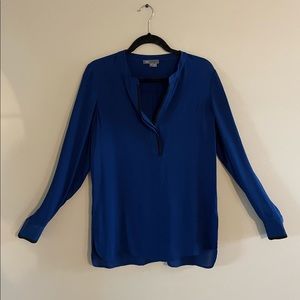 Vince silk popover tunic bright navy size 12